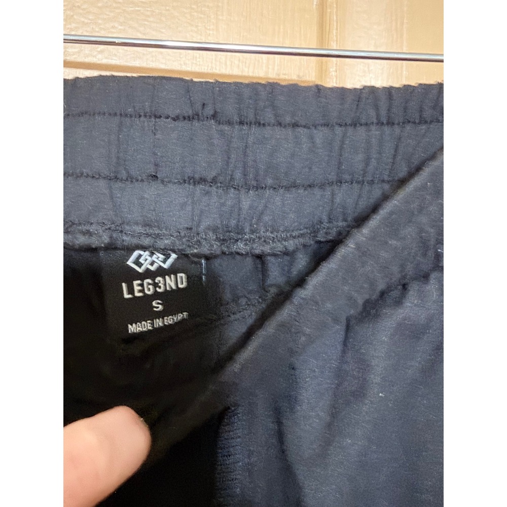 LEG3ND Mens Athletic Jogger Pants Black Drawstring Zipper Pockets Small - Picture 2 of 2